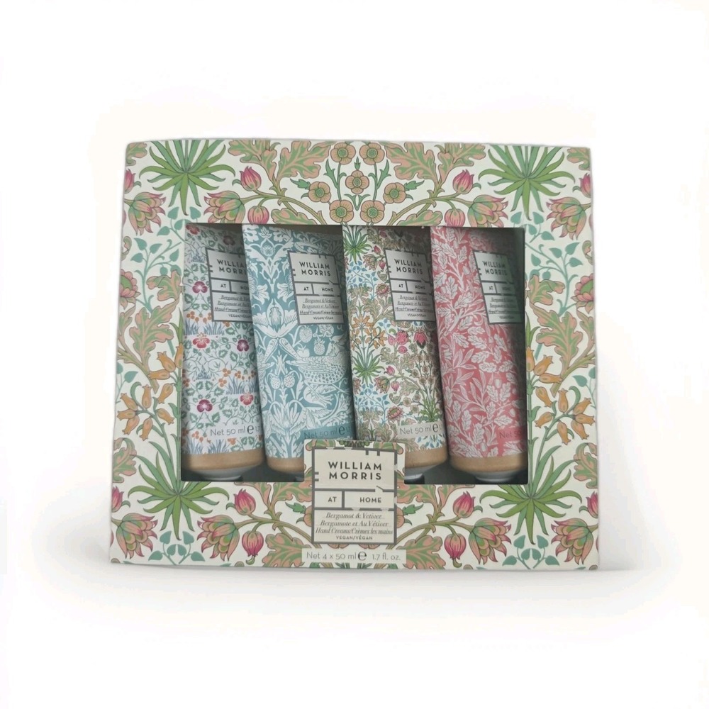 William Morris At Home Bergamot & Vetiver Hand Creams 4 Qty 1.7 Fl Oz. Tubes